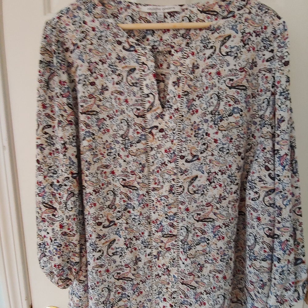 NWOT Collective Concepts Warner Lattice Detail Floral & Paisley Blouse – Size 2X